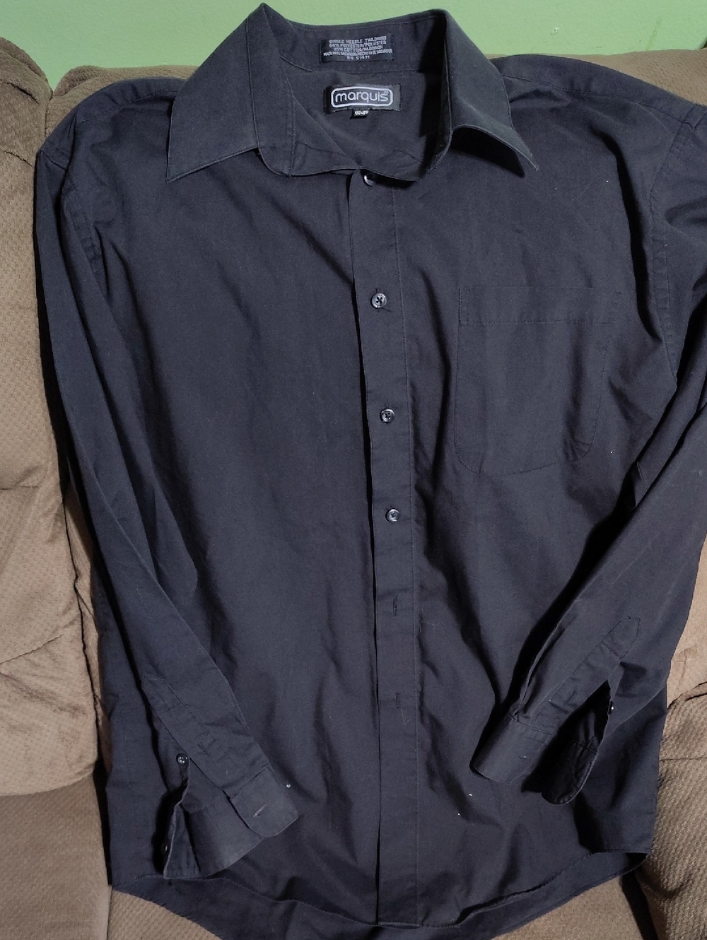 Marquise Men's Black Long-Sleeve Dress Shirt